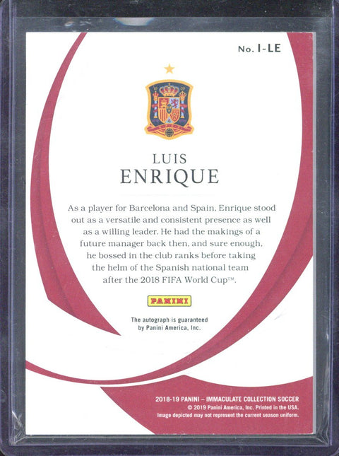 2018-19 Panini Immaculate Luis Enrique Autograph /25 #I-LE