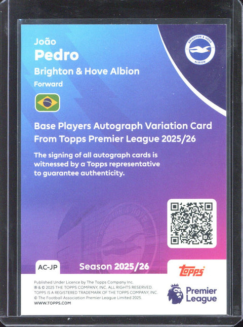 2025-26 Topps Premier League Joao Pedro Autograph #AC-JP