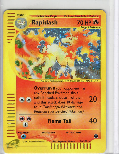 2002 Pokémon Expedition Rapidash Holo 26/165 - EU - 2