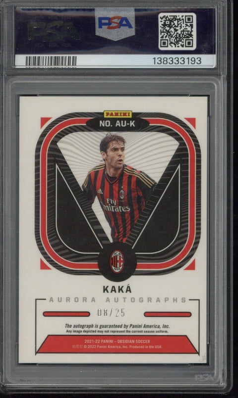 2021-22 Panini Obsidian Kaka Aurora Autograph /25 #AU-K PSA 9