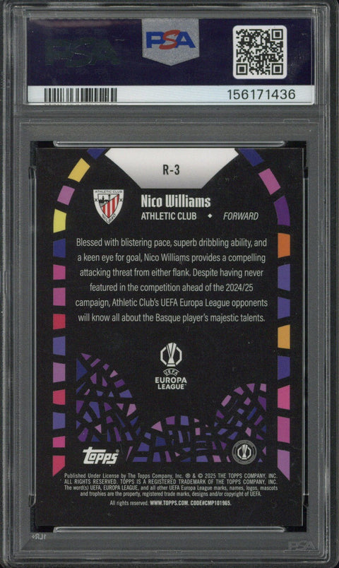 2024-25 Topps Merlin UCC Nico Williams Renaissance #3 PSA 9