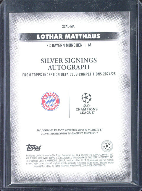 2024-25 Topps Inception UCC Lothar Matthäus Silver Signings Autograph #SSAL-MA