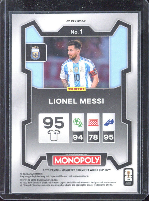 2026 Panini Monopoly Prizm FIFA World Cup Lionel Messi Pink #1
