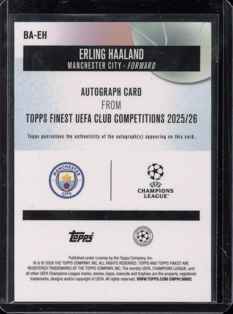 2025-26 Topps Finest UCC Erling Haaland Autograph /50 #BA-EH