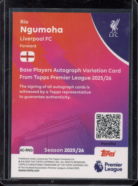 2025-26 Topps Premier League Rio Ngumoha RC Autograph /10 #AC-RNG