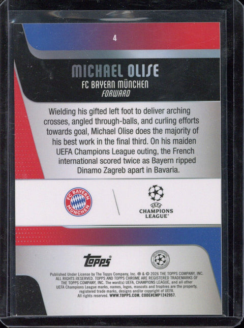 2025-26 Topps Chrome UCC Michael Olise /8 Hongbao Red #4