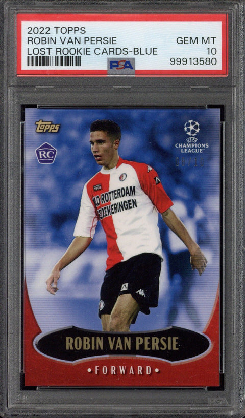 2022 Topps Robin van Persie RC Lost Rookie Blue /10 PSA 10