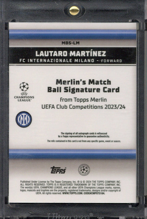 2023-24 Topps Merlin UCC Lautaro Martinez Match Ball Autograph /5 #MBS-LM