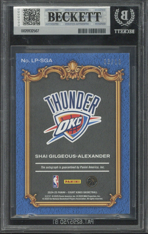 2024-25 Panini Court Kings Shai Gilgeous-Alexander Legacy Portrait Signature /10 #LP-SGA BGS 8 Auto 10