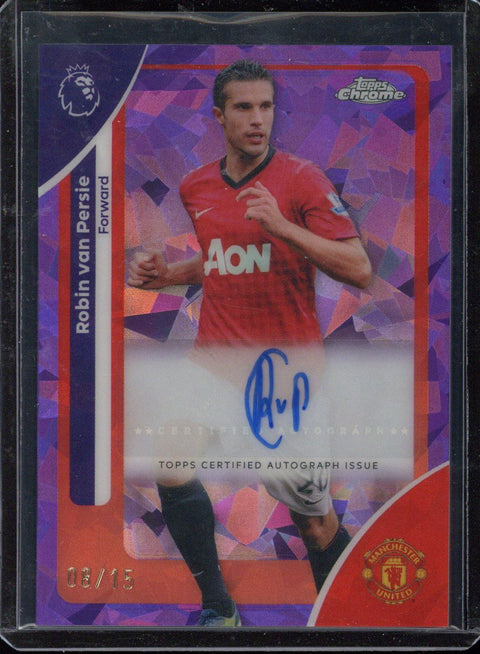 2025-26 Topps Chrome Premier League Sapphire Robin van Persie Purple Autograph /15 #CA-RVP
