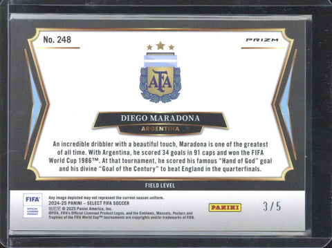 2024-25 Panini Select FIFA Diego Maradona Field Level /5 #248
