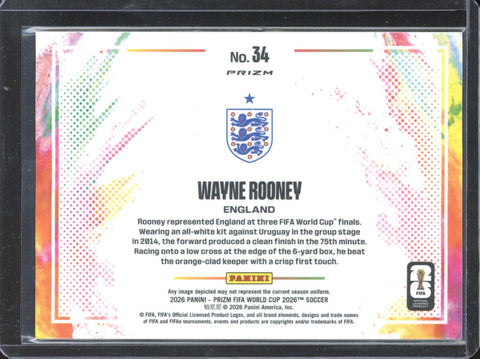 2026 Panini Prizm FIFA World Cup Wayne Rooney White Color Blast #34