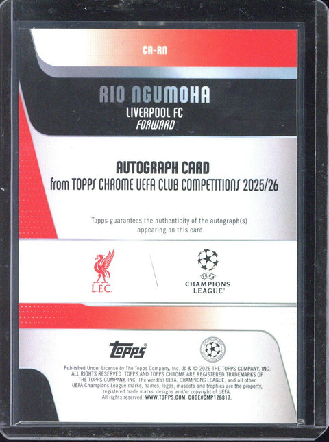 2025-26 Topps Chrome UCC Rio Ngumoha RC Geometric Autograph #CA-RN