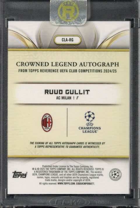 2024-25 Topps Reverence UCC Ruud Gullit Crowned Legend Autograph /25 #CLA-RG
