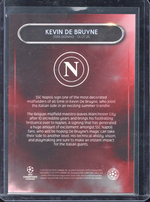 2025-26 Topps Summer Signings Kevin De Bruyne /5