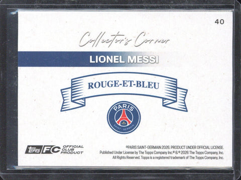 2026 Topps PSG Team Set Lionel Messi Collector's Corner /99 #40