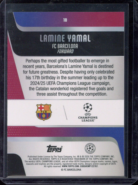 2025-26 Topps UCC Lamine Yamal UCL Team of the Season /75 #10