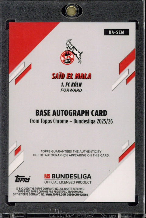 2025-26 Topps Chrome Bundesliga Said El Mala RC Orange Geometric Autograph /25 #BA-SEM