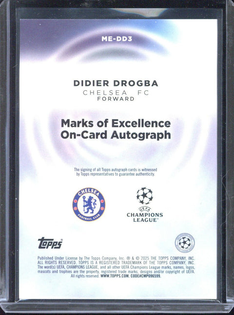 2025/26 Topps Finest UCC Didier Drogba Marks of Excellence /50 ME-DD3