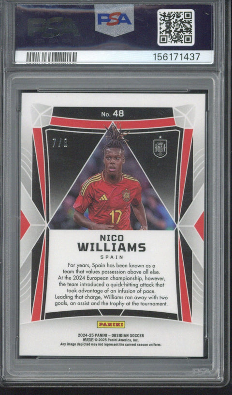 2024-25 Panini Obsidian Nico Williams Electric Etch Talavera /8 #49 PSA 9