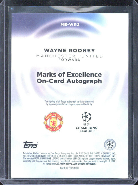 2025-26 Topps Inception UCC Wayne Rooney Marks of Excellence Autograph /25 #ME-WR2
