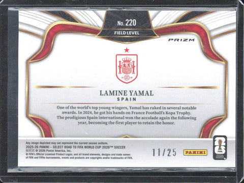 2025-26 Panini Select FIFA Road to World Cup 2026 Lamine Yamal Field Level Tie Dye /25 #220