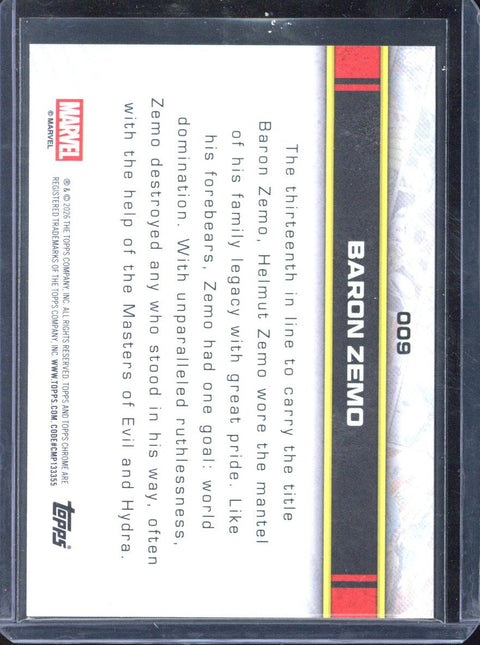2026 Topps Chrome Marvel Baron Zemo Red Sapphire /5 #009