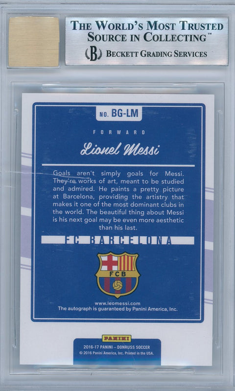 2016/17 Panini Donruss Beautiful Game #BG-LM Lionel Messi Auto Card