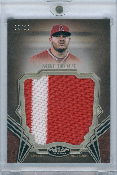 2019 Topps Tier one #PP-MT Mike Trout 02/10 Jumbo Patch