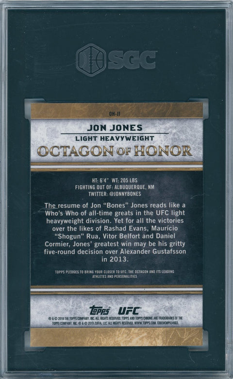 2019 Topps Chrome UFC #OH-JJ Jon Jones Octagon of Honor SGC 9,5