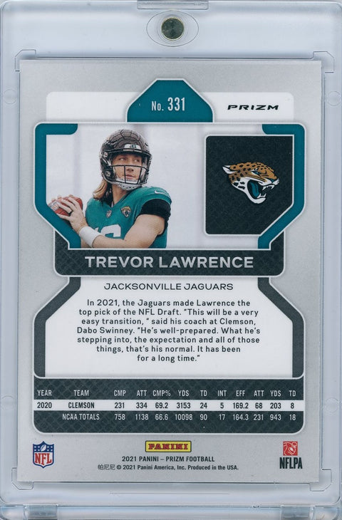 2021 Panini Prizm #331 Trevor Lawrence Blue, White, Red Prizm