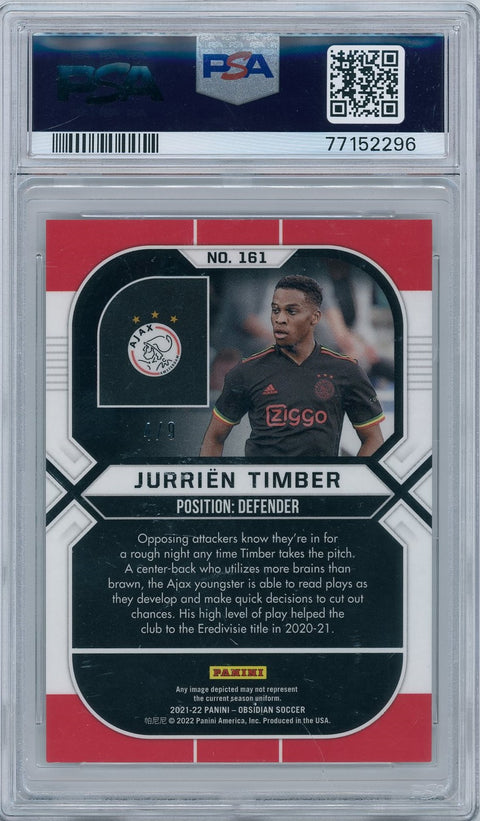 2021/22 Obsidian #161 Jurrien Timber 4/9 Electric Etch Contra PSA 10