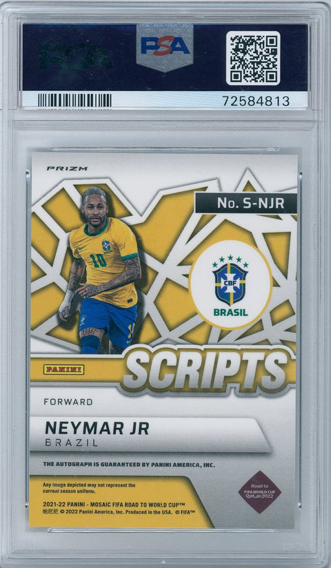 2021/22 Panini Mosaic FIFA Road to World Cup #NJR Neymar Jr. Scripts Auto PSA 10