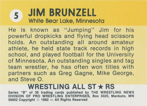 1982 Wrestling All Stars Serie B #05 Jim Brunzell