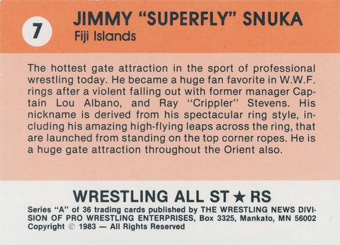 1983 Wrestling All Stars Serie A #07 Jimmy Snuka