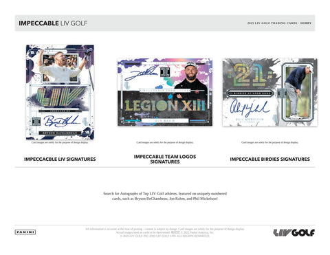 2025 Panini Impeccable LIV Golf Hobby