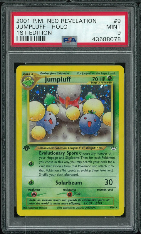 Pokemon Neo Revelation 1st Edition Jumpluff 9/64 PSA 9