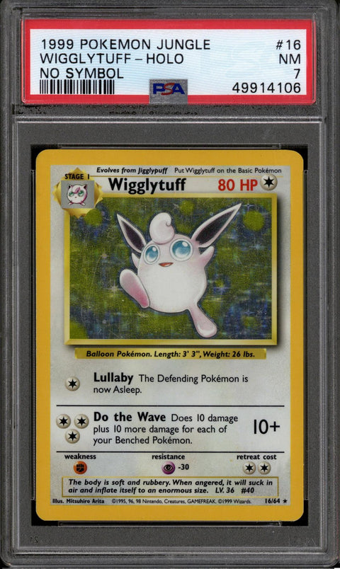 Pokemon Jungle No Set Symbol Error Wigglytuff 16/64 PSA 7