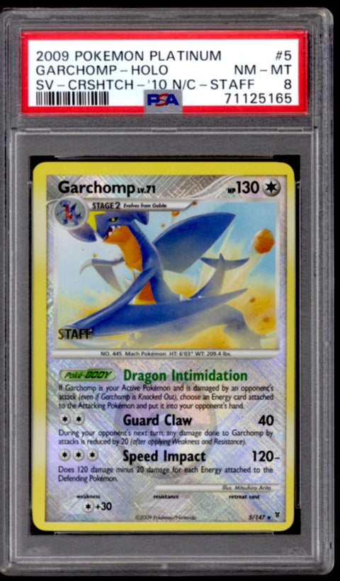 Pokemon Supreme Victors Platinum National Championship STAFF Promo Garchomp 5/147 PSA 8