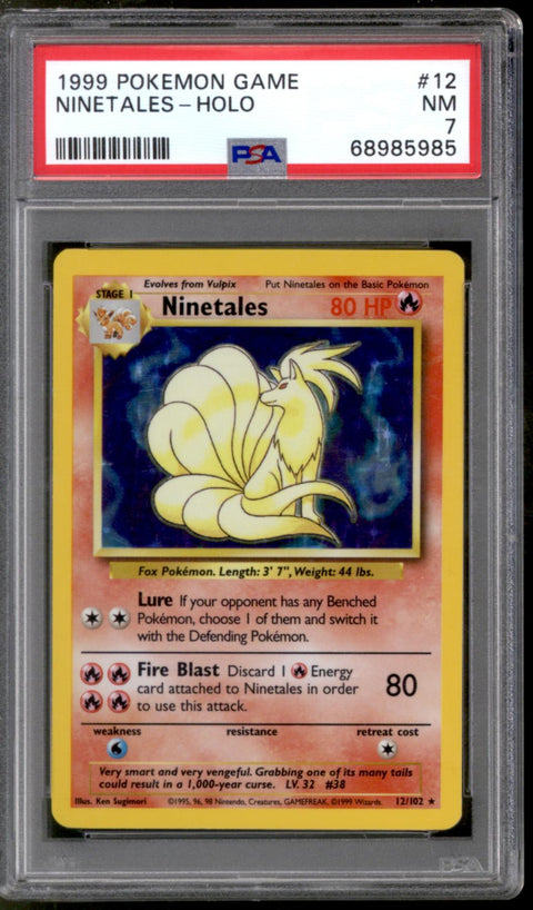 Pokemon Base Set Unlimited Ninetales 12/102 PSA 7