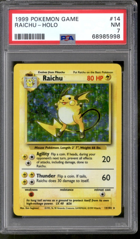 Pokemon Base Set Unlimited Raichu 14/102 PSA 7