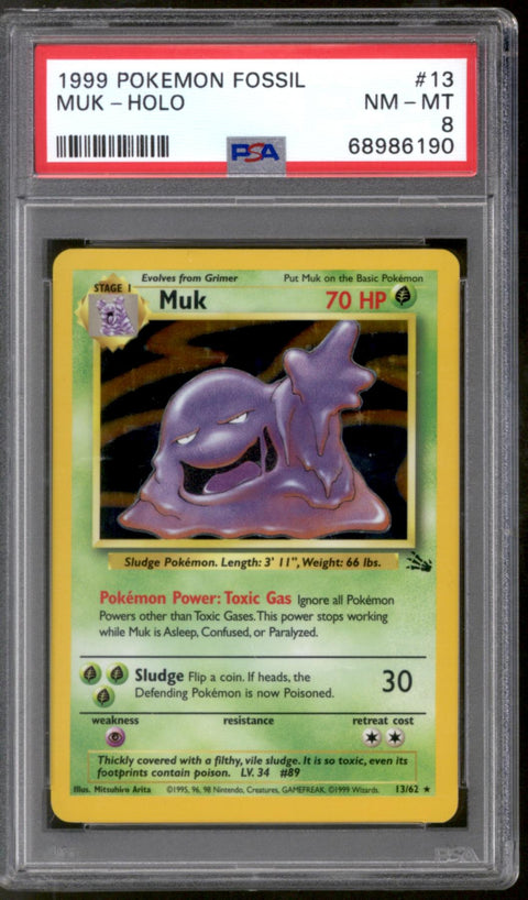 Pokemon Fossil Muk 13/62 PSA 8