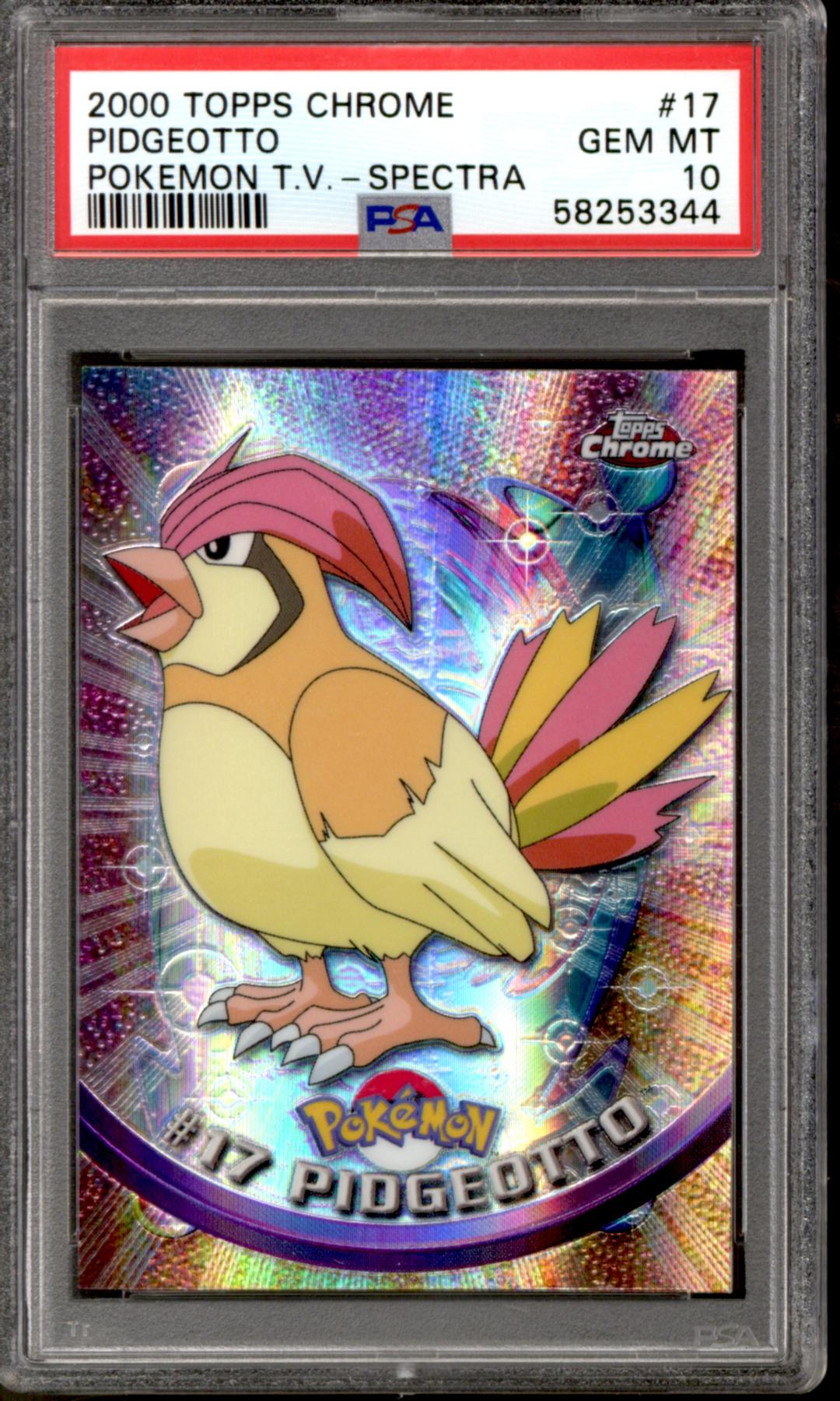 2000 Pokemon Topps TV Chrome Spectra Pidgeotto #17 PSA 10 GEM MINT
