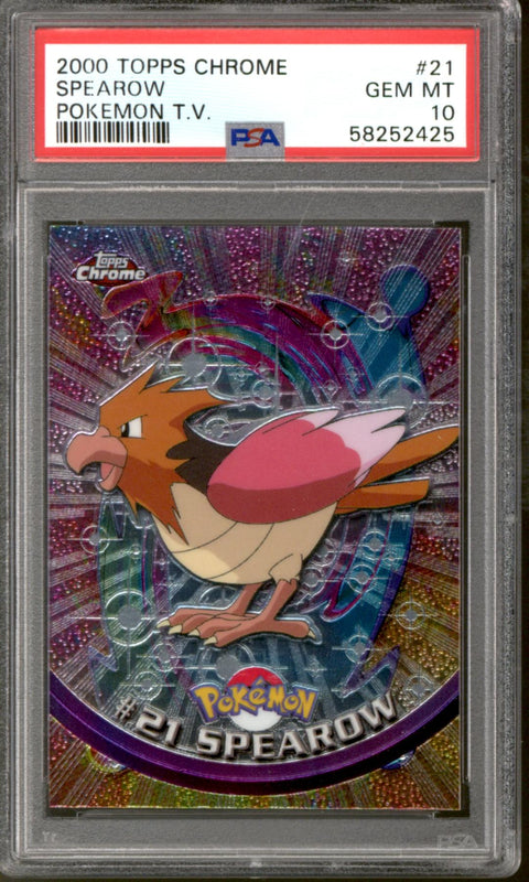 2000 Pokemon Topps TV Chrome Spearow #21 PSA 10 GEM MINT *425