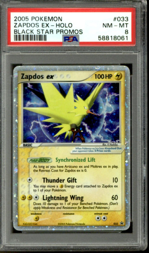 Pokemon Promo Black Star Zapdos EX 33 PSA 8