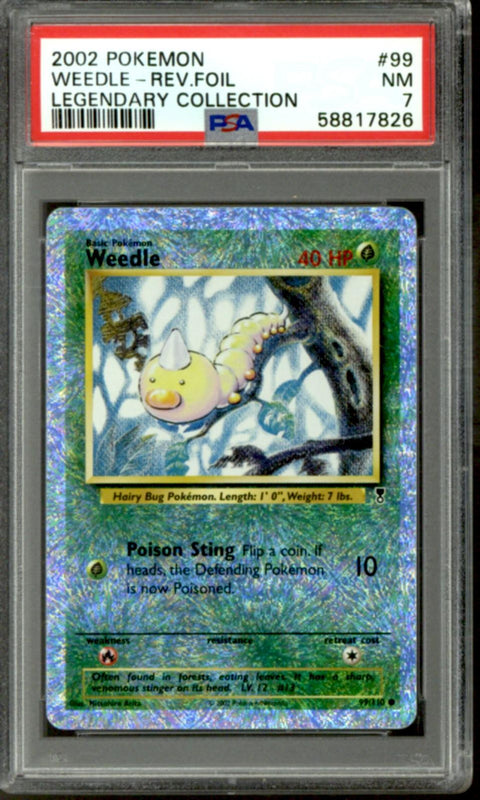 Pokemon Legendary Collection Reverse Holo Foil Weedle 99/110 PSA 7