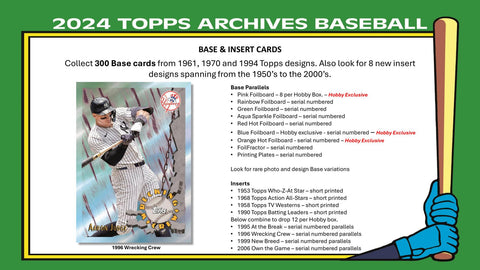 2024 Topps Archives Baseball Hobby