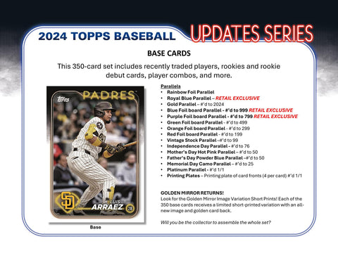 2024 Topps Update Series Baseball 7-Pack Blaster Box