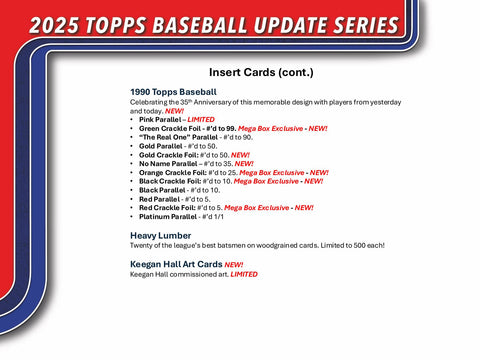 2025 Topps Update Series Baseball 7-Pack Blaster