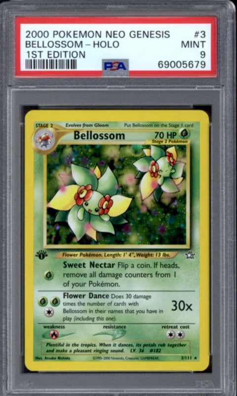 Pokemon Neo Genesis 1st Edition Bellossom 3/111 PSA 9